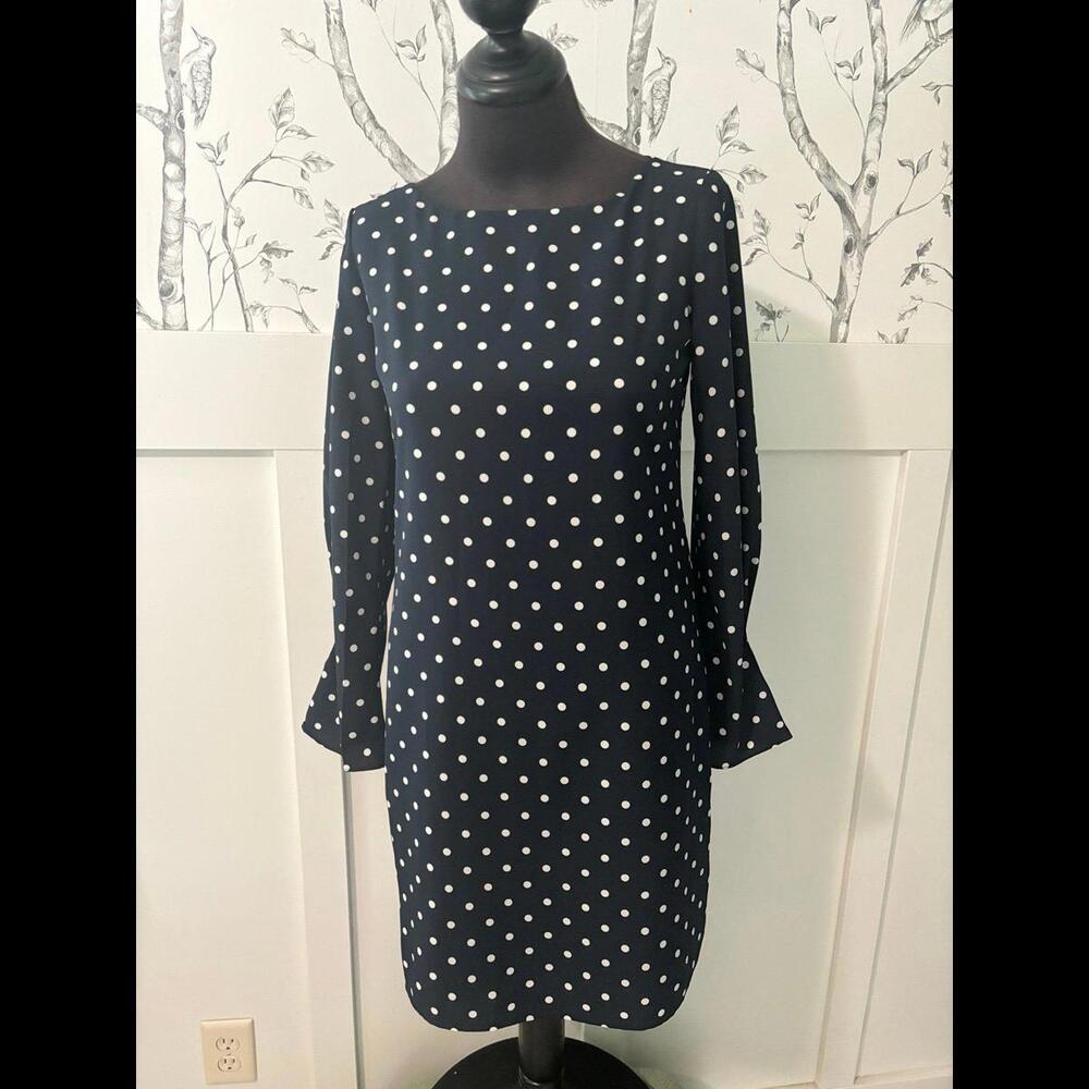 Banana Republic dress navy polka dot size 4